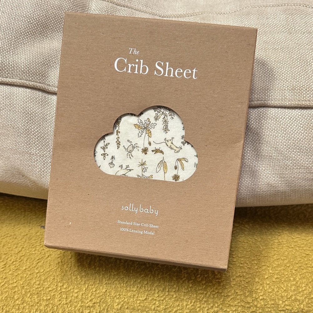 solly baby Cream Floral Pattern Crib Sheet